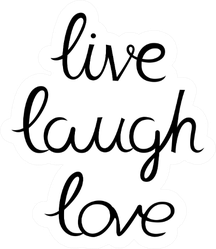 Live Laugh Love Calligraphy Hand Drawn Sticker