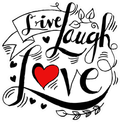 Live, Laugh, Love Postcard With Red Heart Sticker