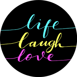 Live, Laugh, Love Vibrant Colors On Black Sticker