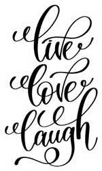 Live Love Laugh Black Calligraphy Sticker