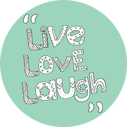 Live Love Laugh Cute Design On Green Sticker
