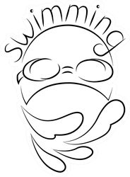 Logo Swimming Cap For The Pool Sticker