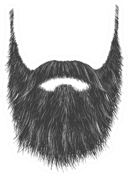 Long Man Beard With No Face Sticker