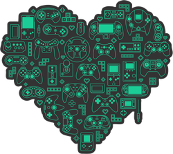 Love Video Games Heart Sticker