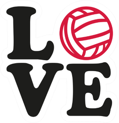 Love Word With Water Polo Ball Sticker