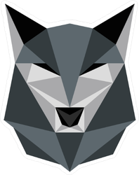 Low Poly Grey Wolf Sticker