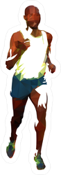 Low Poly Running Man Sticker