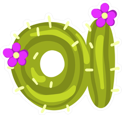 Lower Case A Cactus Sticker