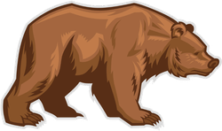 Lumbering Brown Bear Sticker