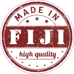 Fijian Shocker Die Cut Decal - Self Adhesive Vinyl Sticker For Fiji FJI, 5.35x5.26 Inches