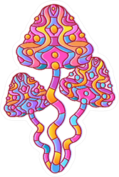 Magic Psychedelic Mushrooms Hippie Sticker