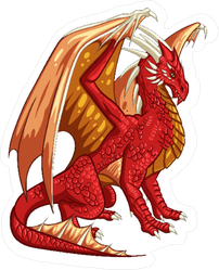 Majestic Red Dragon Sticker