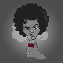 Man Exhaling Vapor Sticker