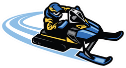 Man Racing Snowmobile Sticker