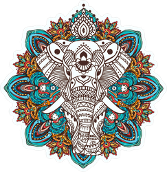 Mandala Boho Elephant Sticker