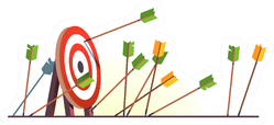 Many Arrows Missed Hitting Target Mark Archery Sticker