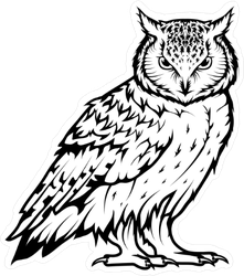 Mean Staring Owl Sticker