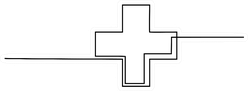 Medical Health Care Cross Continuous Line Drawing Sticker