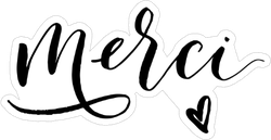 Merci Cursive Sticker
