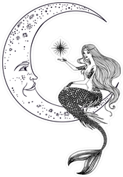 Mermaid on the Moon Sticker