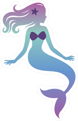 Purple and Blue Gradient Mermaid Sticker