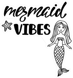 Mermaid Vibes Typography Sticker