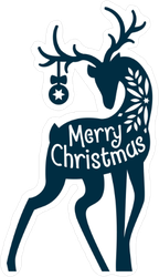 Merry Christmas Deer Sticker