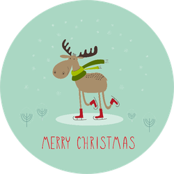 Merry Christmas Moose Sticker