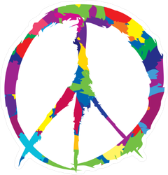 Messy Painted Peace Sign Sticker
