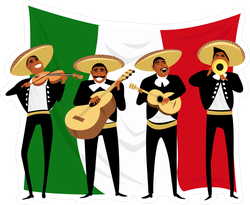 Mexican Mariachi Musicians Sticker