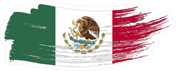 Mexico National Flag Grunge Brush Stroke Sticker