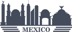 Mexico Travel Landmarks Silhouette Sticker
