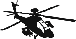 Military Helicopter Silhouette Sticker