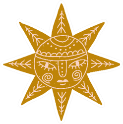 Modern Bohemian Style Sun Sticker