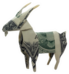 Money Origami Goat Capricorn Zodiac Animal Sticker