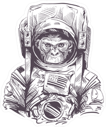 Monkey Astronaut Sticker