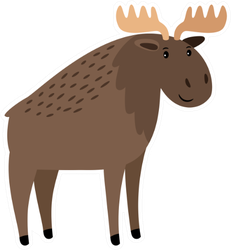 Moose Illustration Sticker