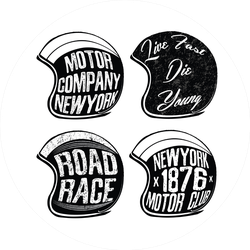 Motorcycle Helmet Set Sticker