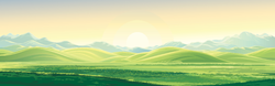 Mountain Landscape At Dawn Sticker