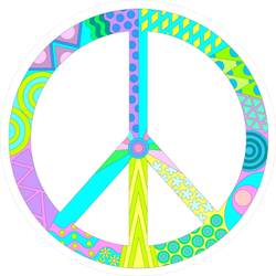Multicolored Peace Sign Sticker