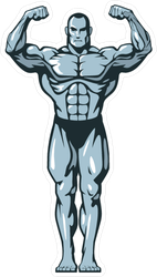 Muscle Bodybuilder Man Flexing Sticker