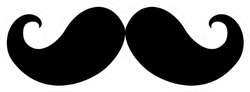 Mustache Black Icon Sticker