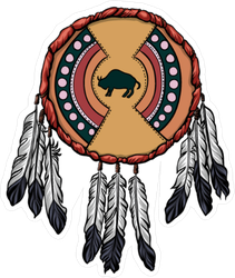 Native American Shield With Feathers Sticker