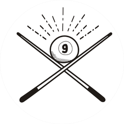 Number 9 Billiard Ball Doodle Sticker