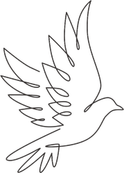 One Continuous Line Drawing Of Cute Flying Dove Bird Sticker