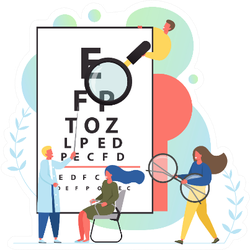 Optometry Doctor Health Care Professional Checking Eye Sight Sticker