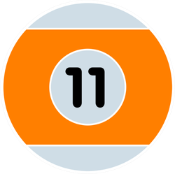 Orange Billiard Ball Illustration Sticker