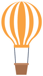 Orange Hot Air Balloon Icon Sticker