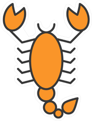 Orange Scorpion Sticker