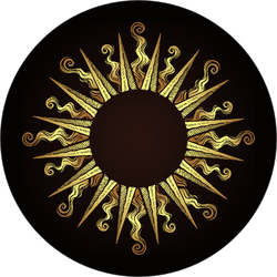 Ornate Antique Gold Sun Sticker